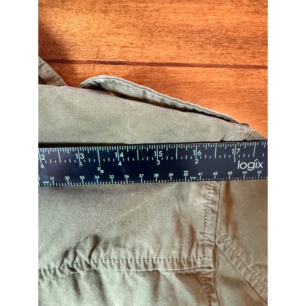 GAP Utility Jacket Women Medium Olive Green Cotton Military Field Coat - Picture 6 of 6